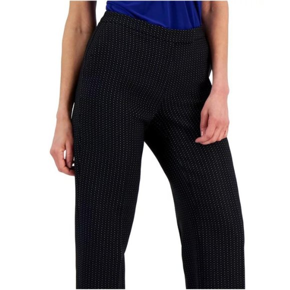 Kasper NWT Women's Navy/White Dot Jacquard Ankle Pants, Size 18 - Picture 4 of 6